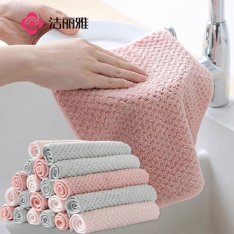 Jieliya pano de prato pano de limpeza doméstica cozinha doméstica não é fácil de colar toalha de prato de óleo absorver