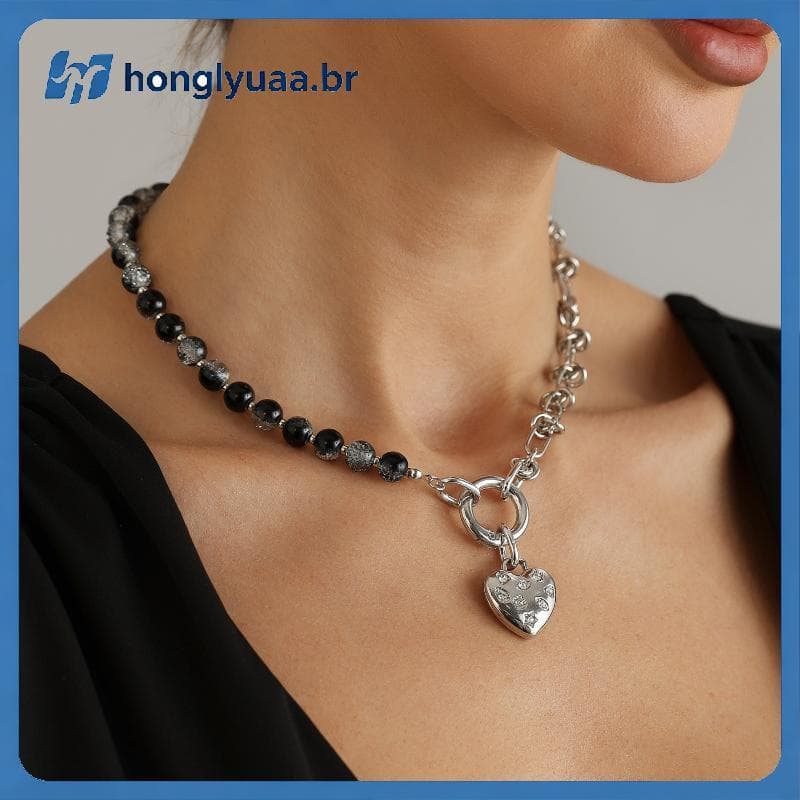 SH Moda Coração Espinho Nelace Brincos Assimétricos Pulseira Frisada Conjunto De Jóias Para Estilo Pessoal Único BR