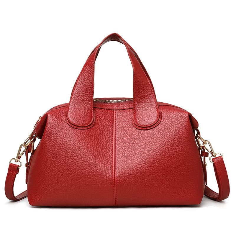 Simples Casual Soft Bolsa De Couro Lichia Padrão Grande Capacidade PU Crossbody Bolsa