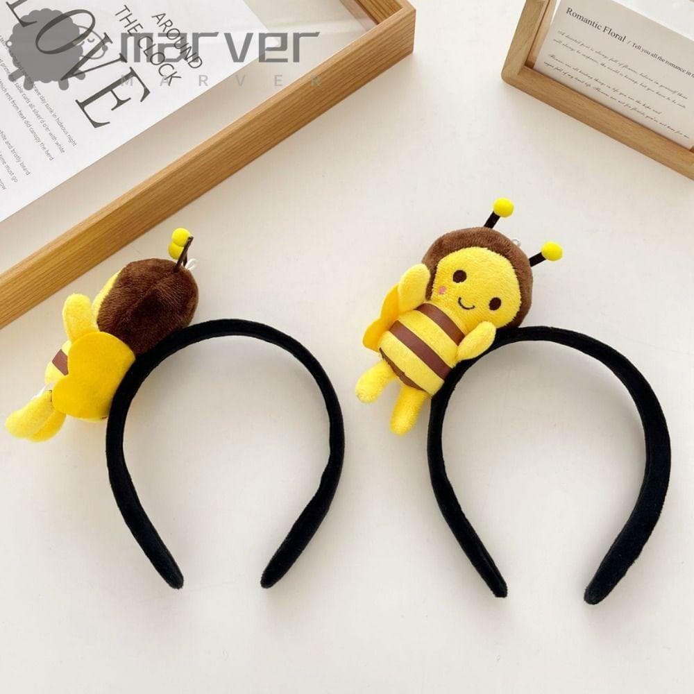 MARVER Abelha Pelúcia Bandana , Macia Boneca Hairband , Doce Dos Desenhos Animados Bonito Rosto Lavagem