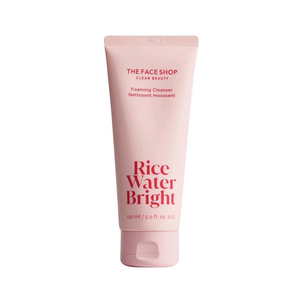 The Face Shop Rice Water Bright Foaming Cleanser, Sabonete Facial Coreano Hidratante com Ceramidas, Limpeza Profunda dos
