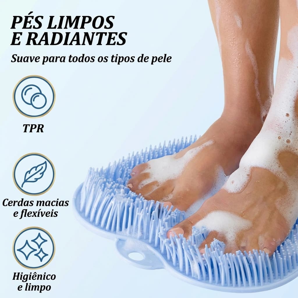 Esponja Tapete Para Os Pés E Costas Escova Limpar Costas Massageadora Alta Limpeza Antiderrapante No banheiro C/Ventosas
