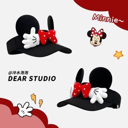 Bonito Desenho Animado Mickey Mouse Viseiras Chapéu Feminino De Verão