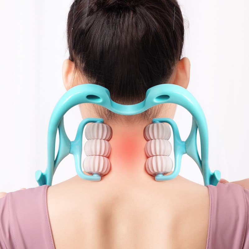 Manual Multifuncional De Seis Rodas Pescoço Massageador Massagem Aliviar Rolo Ferramenta De