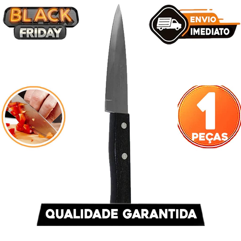 Faca 3'' De Aço Inox  Com Cabo De Madeira Com Corte Preciso