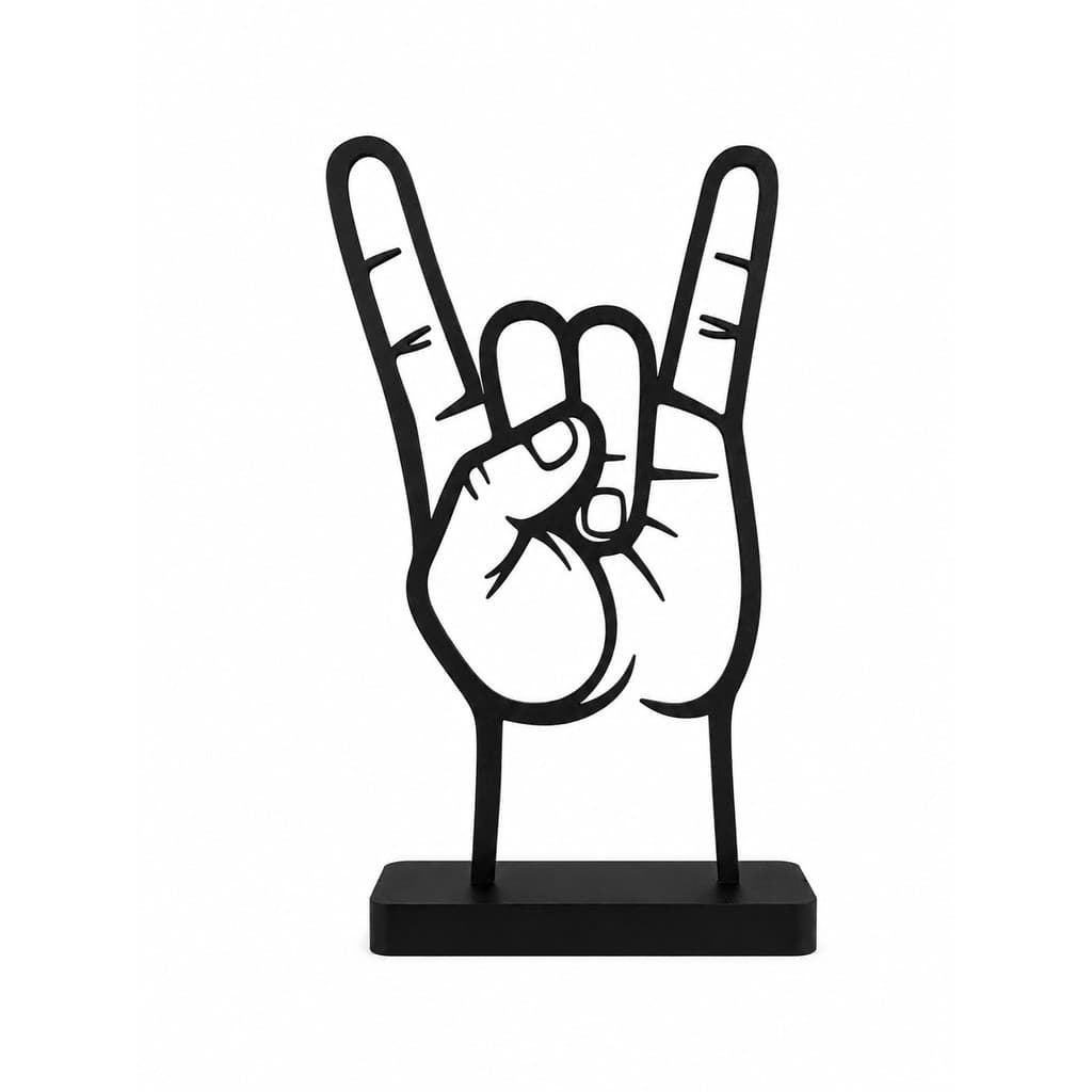 Escultura Mão Rock em 3D