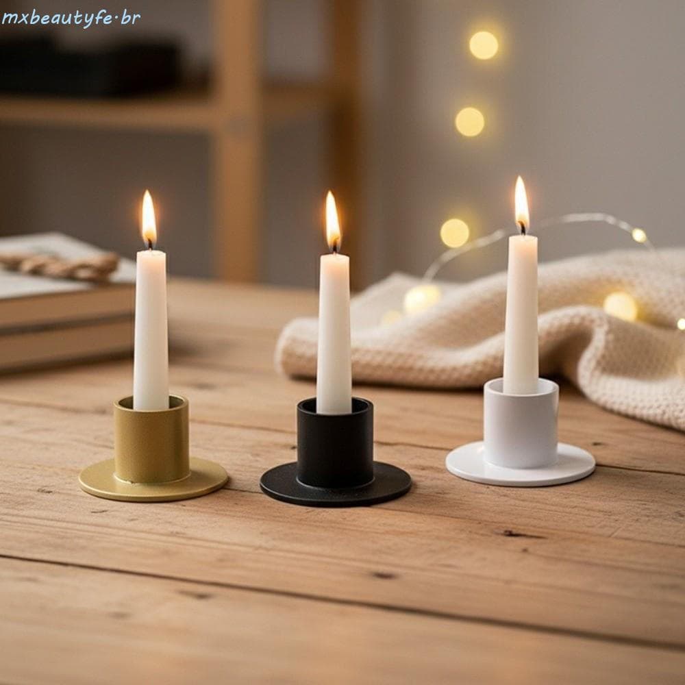 Suporte De Castiçal MXBEAUTYFE , Castiçais Redondos Resistentes De Metal Decorativos De Ferro Retrô
