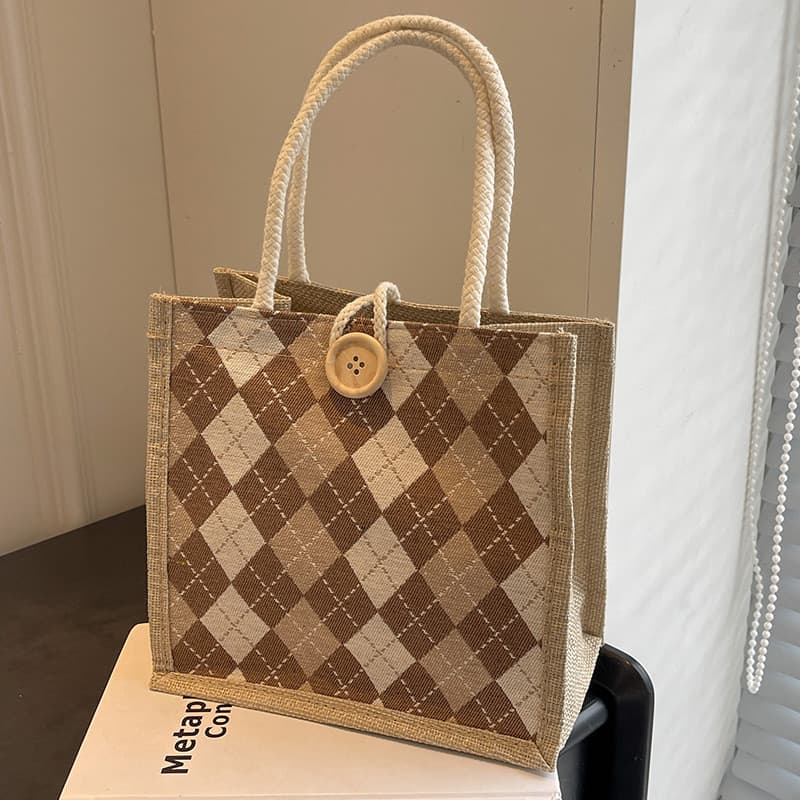 Lancheira lancheira bolsa de lona feminina bolsa de ombro ins estilo japonês diamante faculdade estudante classe saco na
