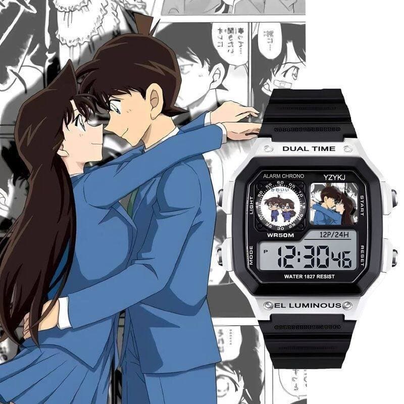 Relógio popular do casal Kudo Shinichi e Ran Mouri, mercadoria do anime Detective Conan, relógio eletrônico como present