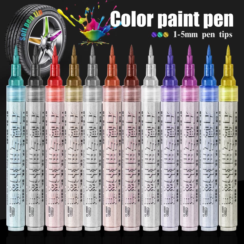 3pcs Stone Stele Touch-Up Paint Pen Multi-Color Opcional À Prova D 'Água Não Desbotamento Estudante Graffiti Pintura Can