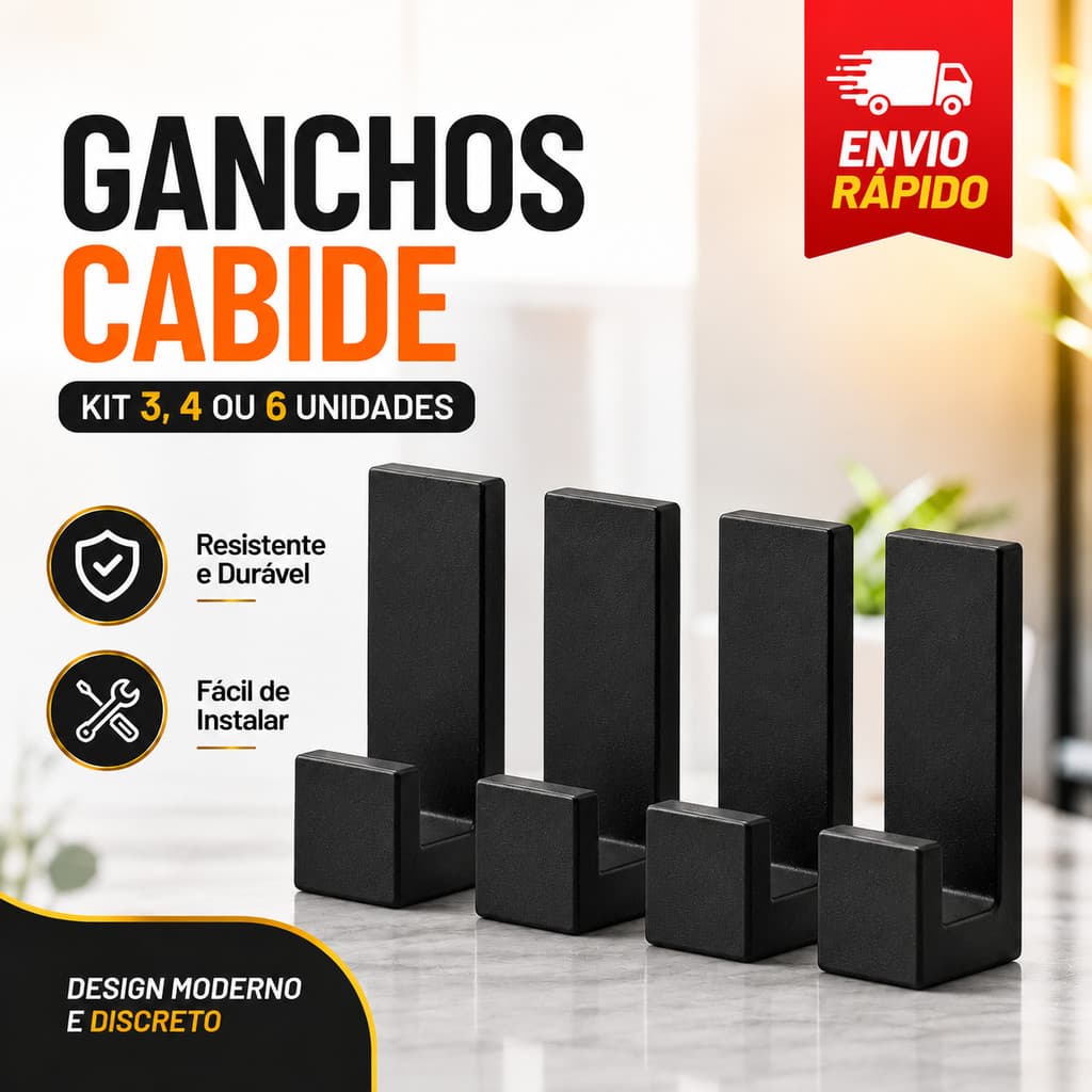 Cabide Adesivo Parede Gancho Cabideiro Multiuso Banheiro Cozinha Quarto Kit