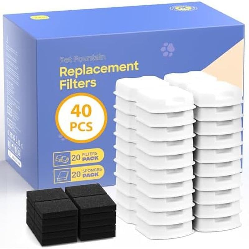 Filtros GIOTOHUN Para Fonte De Água De Gato : Filtro De 40 Fontes Gatos-20 De Carbono & amp ; Espuma-Adequados De Aço In