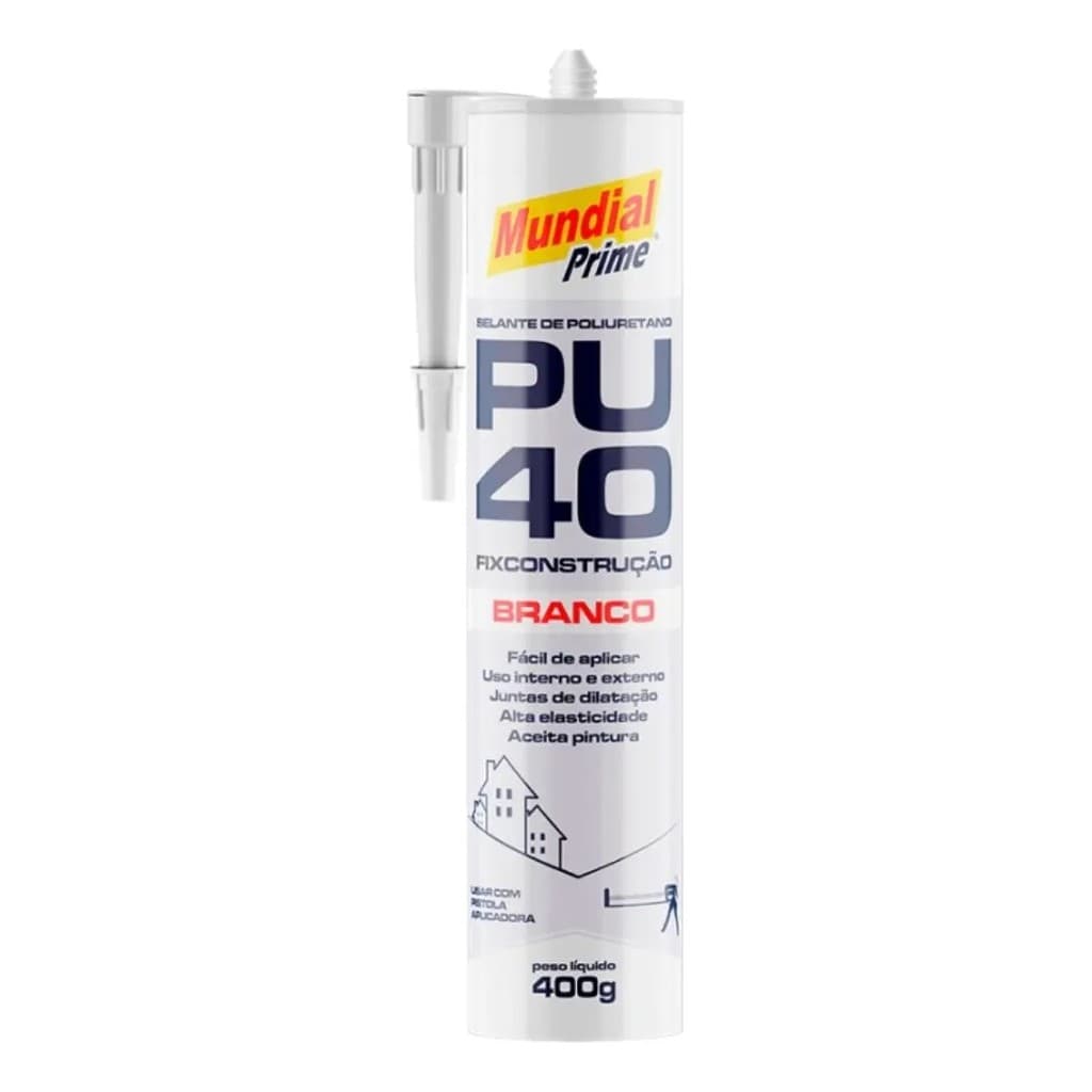 Selante de Poliuretano PU40 400g Branco Mundial Prime