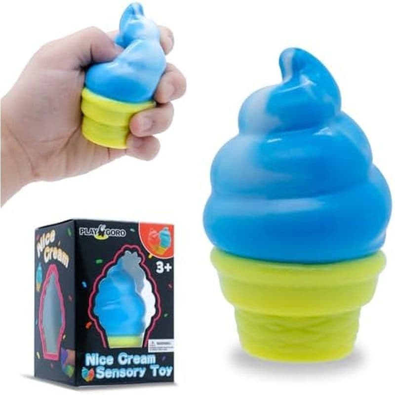 Brinquedo Mole De Sorvete Azul Redemoinho Para Alívio Do Estresse-De Apertar Sensorial De Creme Agradável , Anti-Ansieda