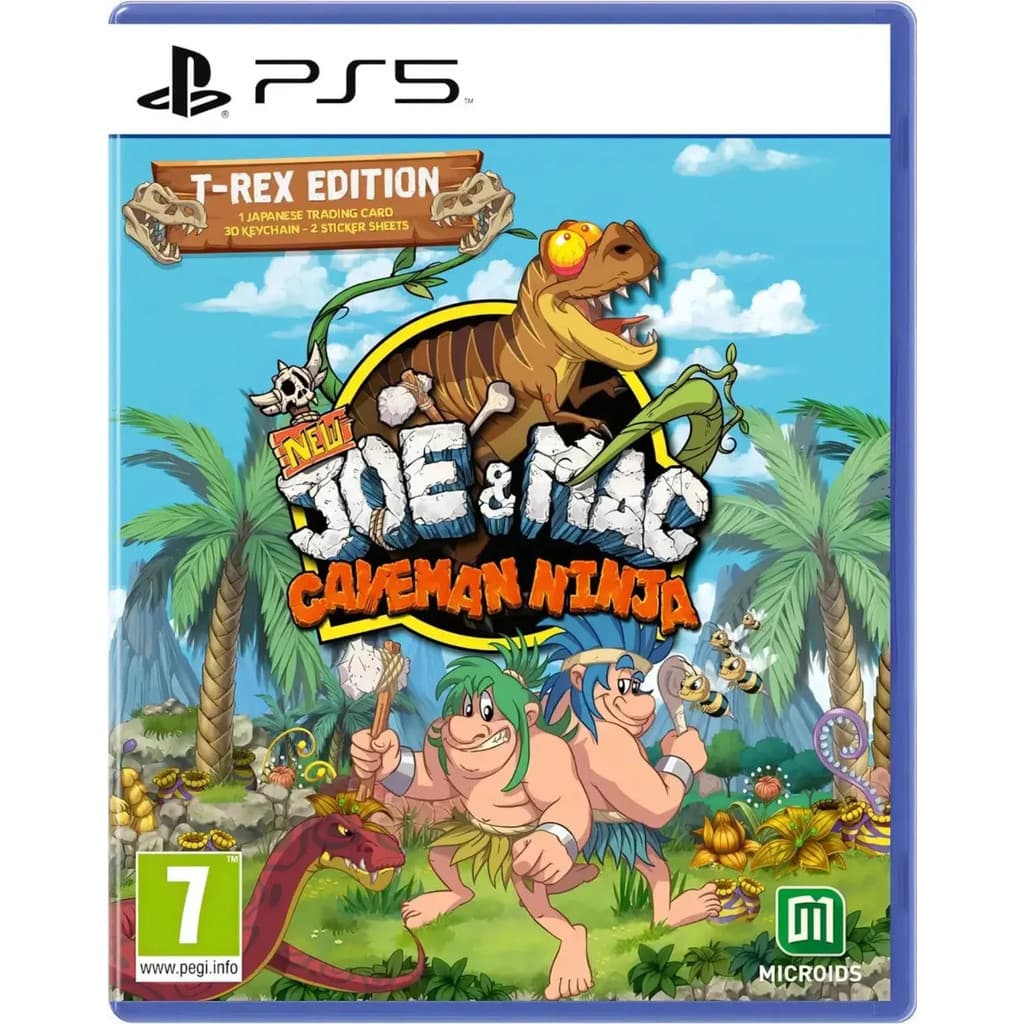 New Joe & Mac: Caveman Ninja T-Rex Edition - PS5 | Mídia Física Oficial | Novo e Lacrado