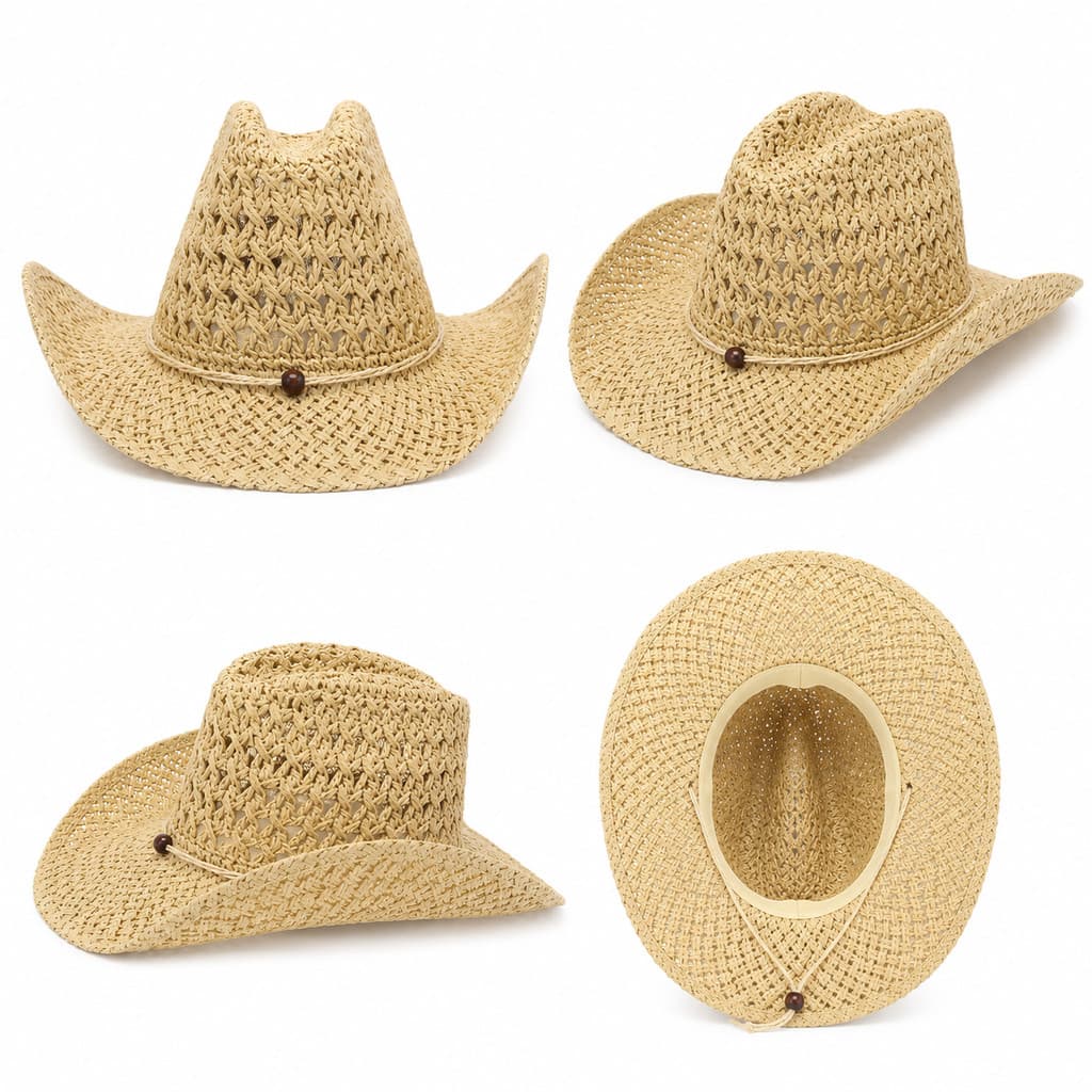 Chapéu Feminino Country Virginia Palha Cowboy Estilo Rodeio Sertanejo Moda Praia unisex