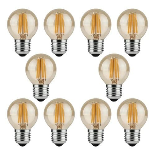 Kit 10 Lâmpada 4w Filamento Led G80 Âmbar E27 Retrô Vintage