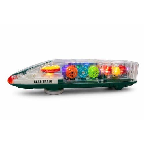 Trem Transparente Educativo Com Engrenagens Mecânicas Visíveis Brinquedo Interativo Crianças