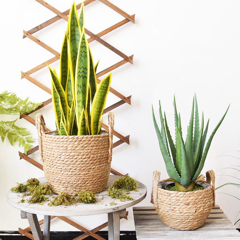 Cesta de bambu Saco de produtos tecidos à mão Cesta de flores de palha Cesta de vaso de flores Cesta de vime tecida de b