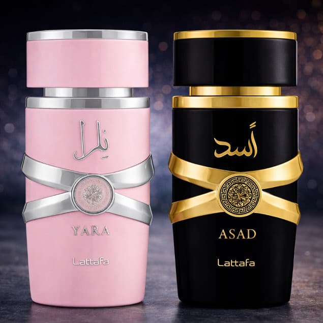 Kit Lattafa Asad e Yara Perfumes Árabes Importados Masculino Feminino Essência Fixação