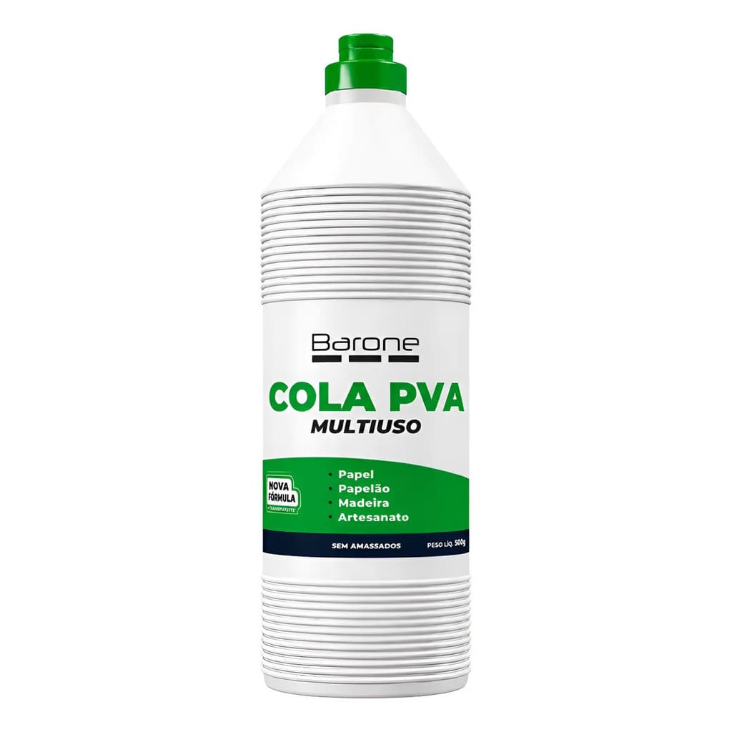 Cola Branca Pva Barone 500g Multiuso Para Madeira Papel Mdf