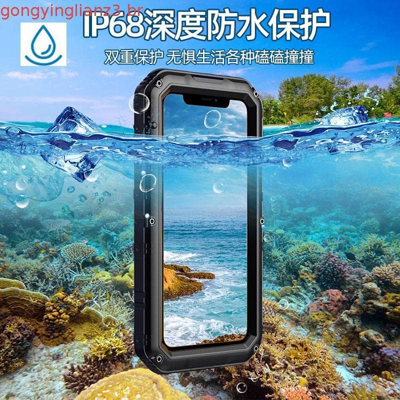 Para iPhone 15 14 13 12 11 Pro Max XS XR 8 7 6 Plus SE3 IP68 Capa Protetora De Tela À Prova De Choque Da Metálica Resis