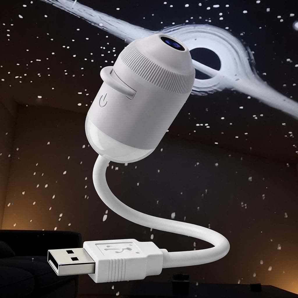 Projetor de Luz Noturna Holográfica Dinâmica Inteligente 5D HD |       Projetor de céu estrelado USB, com brilho ajustáv
