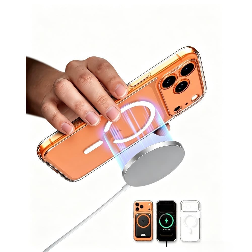 Capa Para iPhone 17 Transparente Magnética MagSafe Compatível Slim TPU Protetora À Prova De Choque Anti Amarelecimento