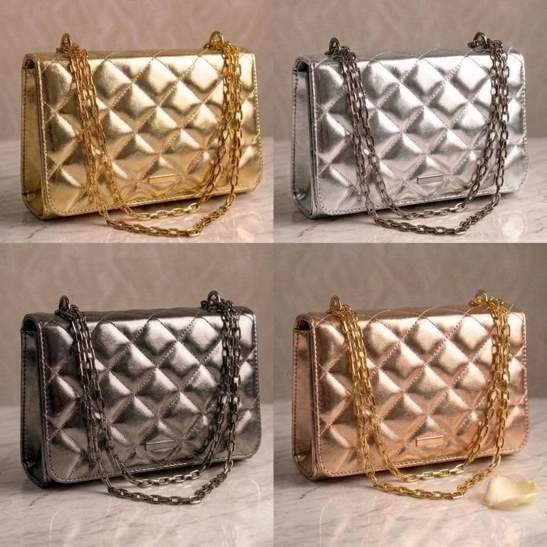 Bolsa Feminina Metalasse Bordada Balada Noite Festa Formatura Confortavel Estilosa Elegante
