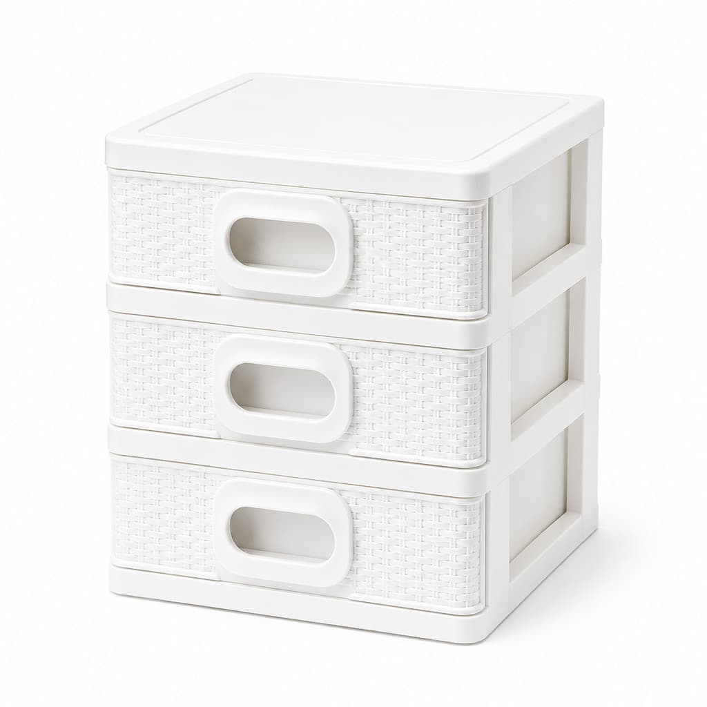 Mini Organizador de Mesa 3 Gavetas Compacto para Acessórios e Maquiagem