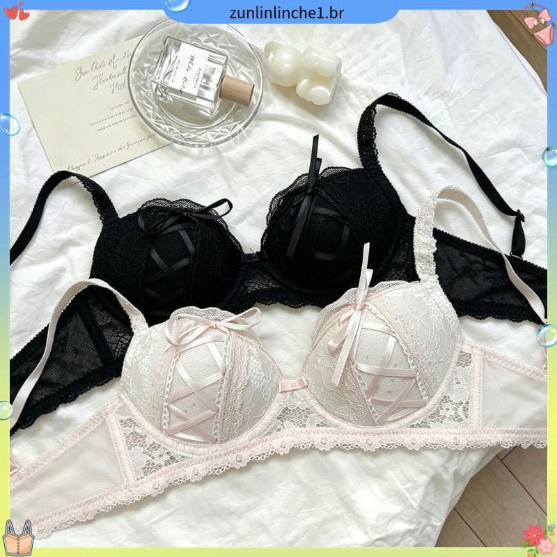 Roupa interior japonesa feminina sem fio Push-Up roupa interior renda Zero Bondage doce bonito menina sutiã
