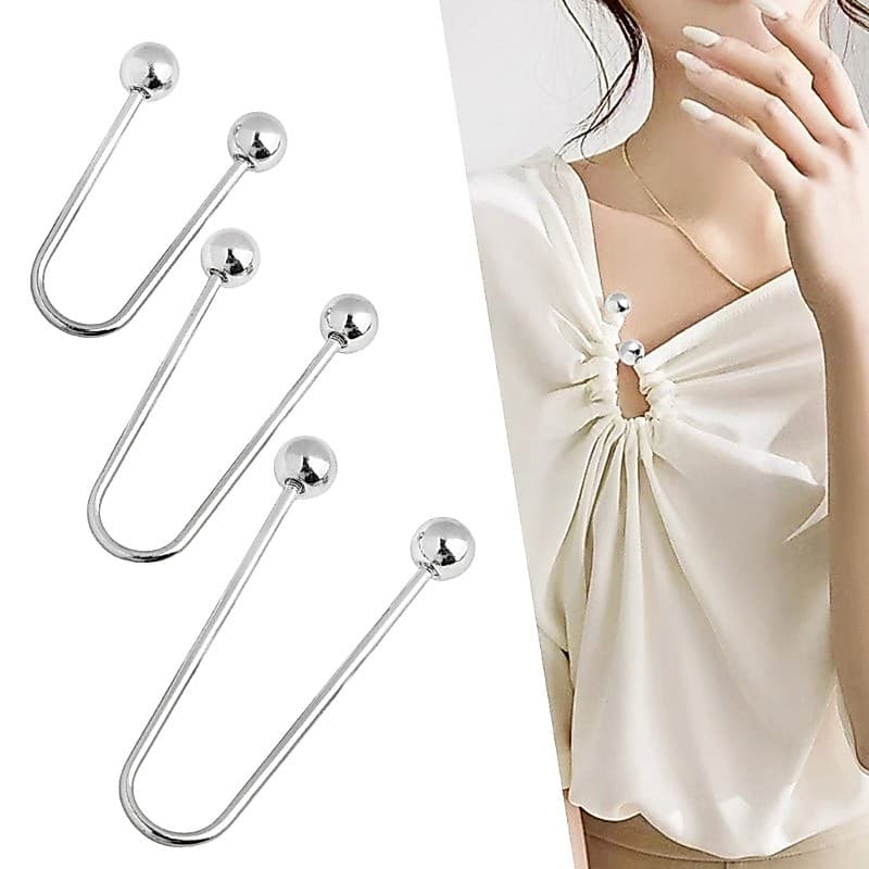 QUICKR Conjunto 2 Fivelas Espirais Metal Elegantes , Broche Cabeça Dupla , Evita Mau Funcionamento Do