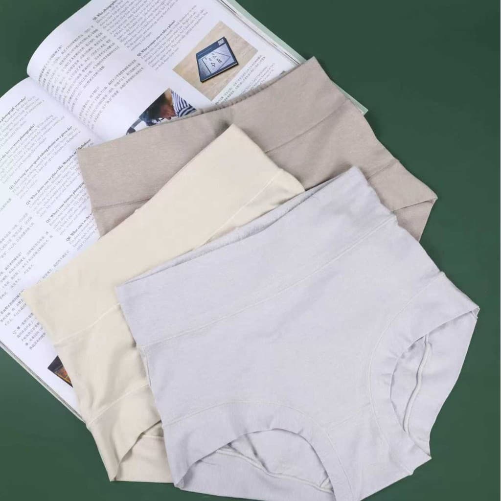 Hanma roupa íntima feminina de cor sólida cintura alta barriga desleixada confortável antibacteriana antibacteriana paco