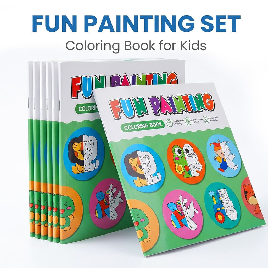 Livro De Colorir Divertido De Meia Imagem Para Crianças , Aprenda A Desenhar E Preencher Atividades Coloridas , Conjunto