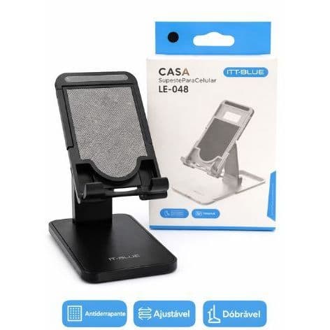 Suporte Universal De Celular Mesa Escritório Portatil It-Blue LE-048 Cor Preto e branco