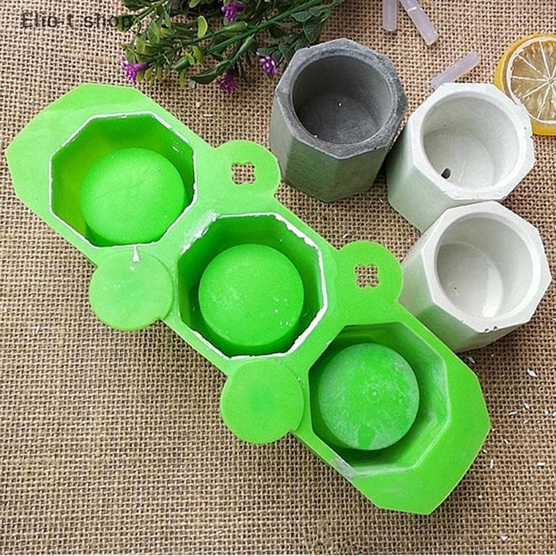Elio-t 3 Furos Redondo Vaso De Flores De Concreto Molde Faça Você Mesmo Decoração De Velas De Aromaterapia COD