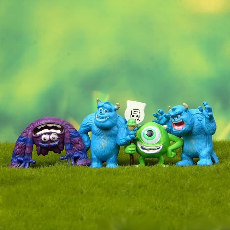 Conjunto de 4 peças de Monstros de Anime 3-4cm, James P. Ink University, Sullivan, Mike Wazoaski, Mini Figura de PVC Art