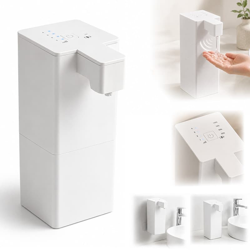 Dispenser Automático de Sabonete 400ml com Sensor de Movimento Sem Toque 4 Níveis de Dosagem