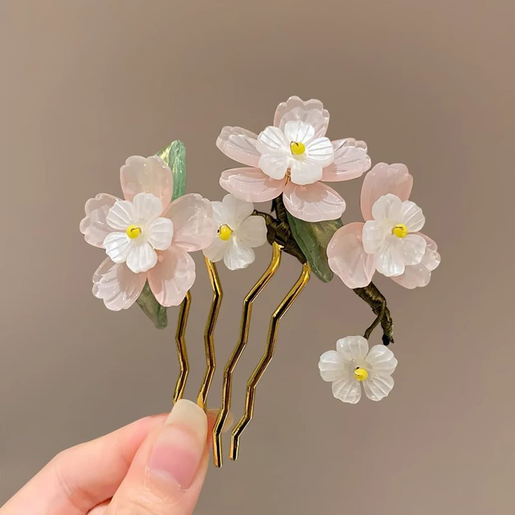 Pente De Cabelo Vintage Com Decoração De Flores , Novo De Noiva Estilo Chinês Para Festa De Banquete De Casamento