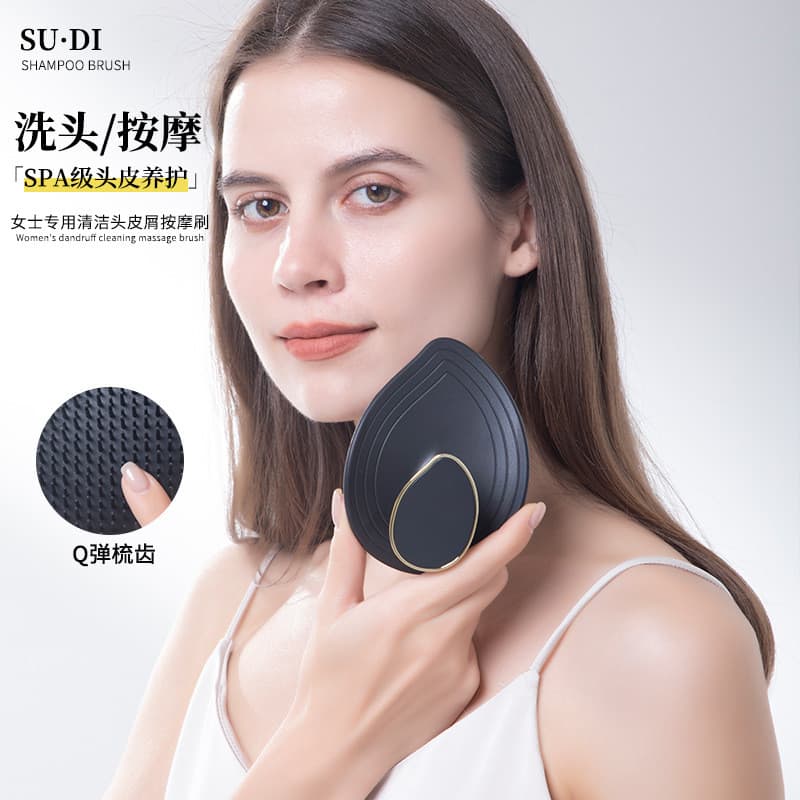 Teardrop Silicone Couro Cabeludo Shampoo Escova Molhado Seco Uso Cabeça Massagem Pente De Lavagem Múltiplas Cores