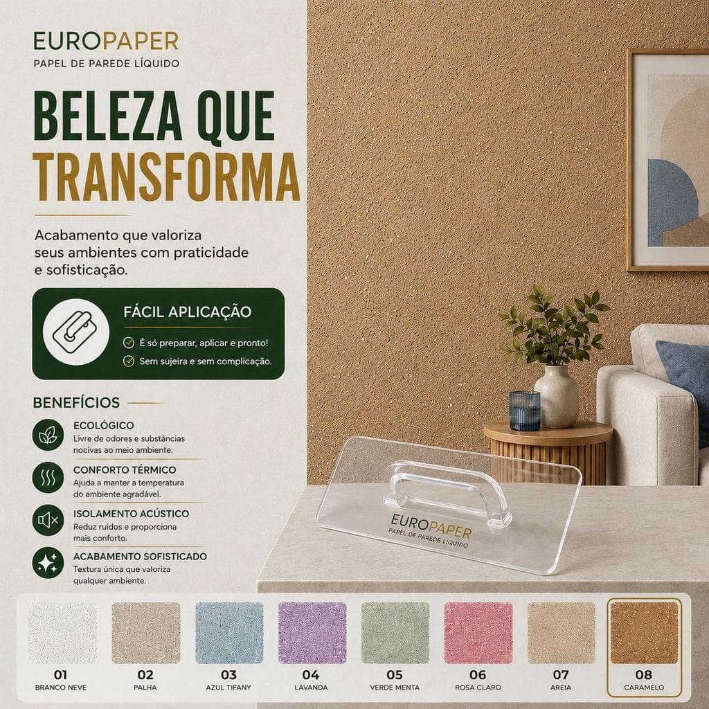 Papel de Parede Líquido Super Luxo Decoração de Vários Ambientes Internos