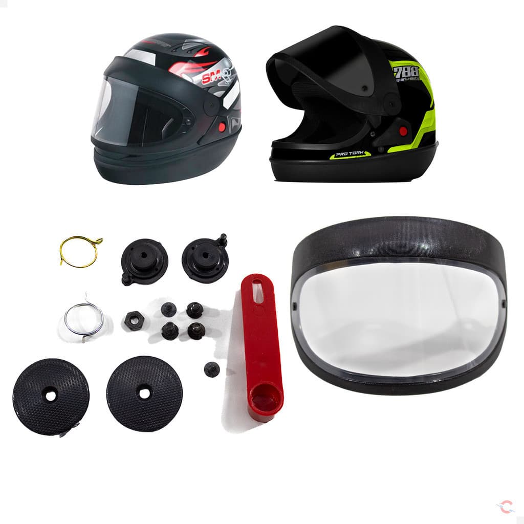 Kit Reparo Suporte Viseira San Marino Protor Com Viseira Cristal