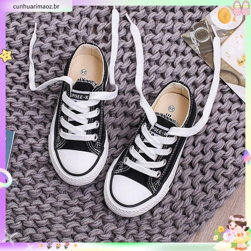 Crianças sapatos de lona pai-filho sapatos meninos meninas baixo-topo bebê branco crianças sapatos de pano rendas tênis