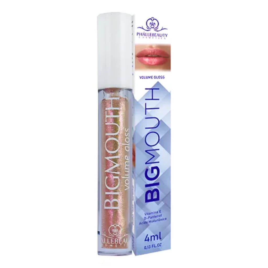 Gloss Aumenta Volume Labial Hidratante Big Mouth Gold 4Ml