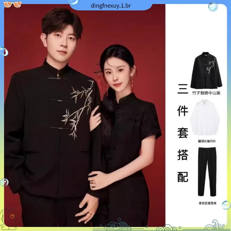 Novo estilo chinês roupas masculinas estilo chinês bordado ombro acolchoado terno jaqueta masculina primavera chinês mon