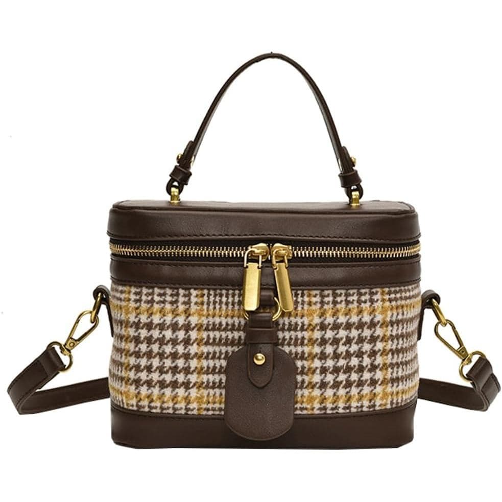 Bolsa transversal xadrez, para mulheres, bolsa de ombro, bolsa quadrada elegante, bolsa de mão com alça superior, bolsa