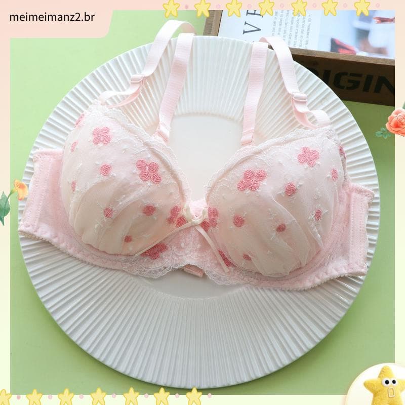 Japonês doce bonito menina roupa interior estilo fino anel de aço renda estudante do ensino médio estudante universitári