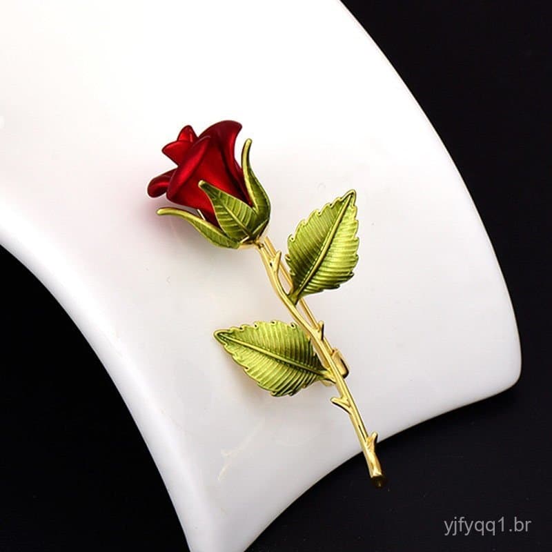 Broche floral de rosas para roupas femininas