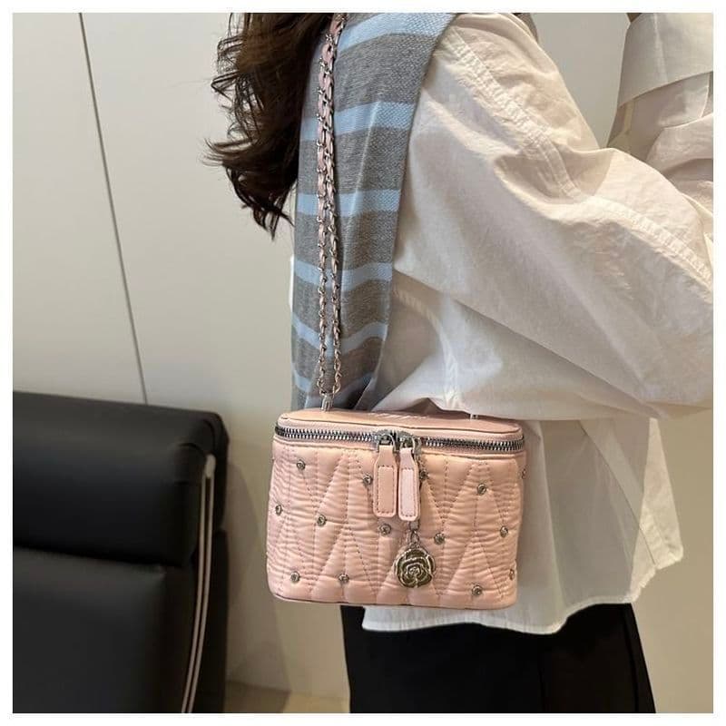 Bolsa de ombro de corrente elegante All-Match estilo feminino saco do mensageiro moda telefone móvel requintado pequeno