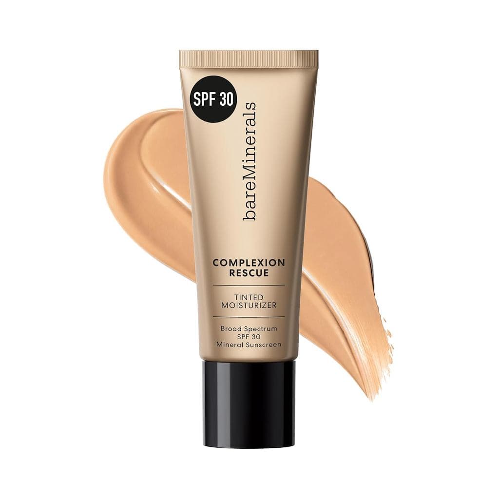 bareMinerals Complexion Rescue Hidratante com Cor e FPS 30, Protetor Solar Mineral Hidratante com Ácido Hialurônico, Cob